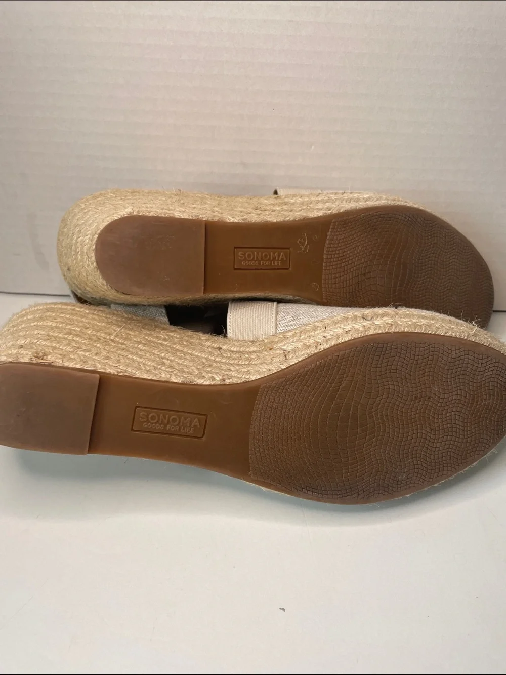 Sonoma  Women's Size 9.5 Cream Espadrille Wedge Sandals